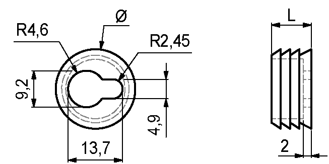 328372, Mirror support Ø20x10 plasticdyed white w/keyhole | HT Bendix