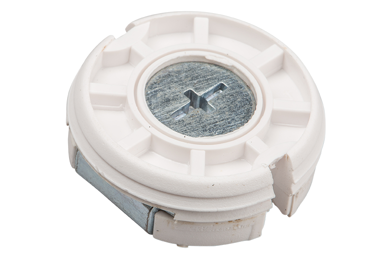 338300, Mirror support Ø35x13,4plastic/metal dyed white | HT Bendix