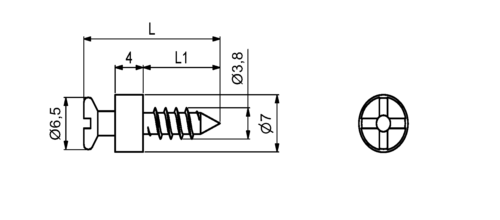341074, KD Excenter bolt 9xØ3,8 stål elg. | HT Bendix